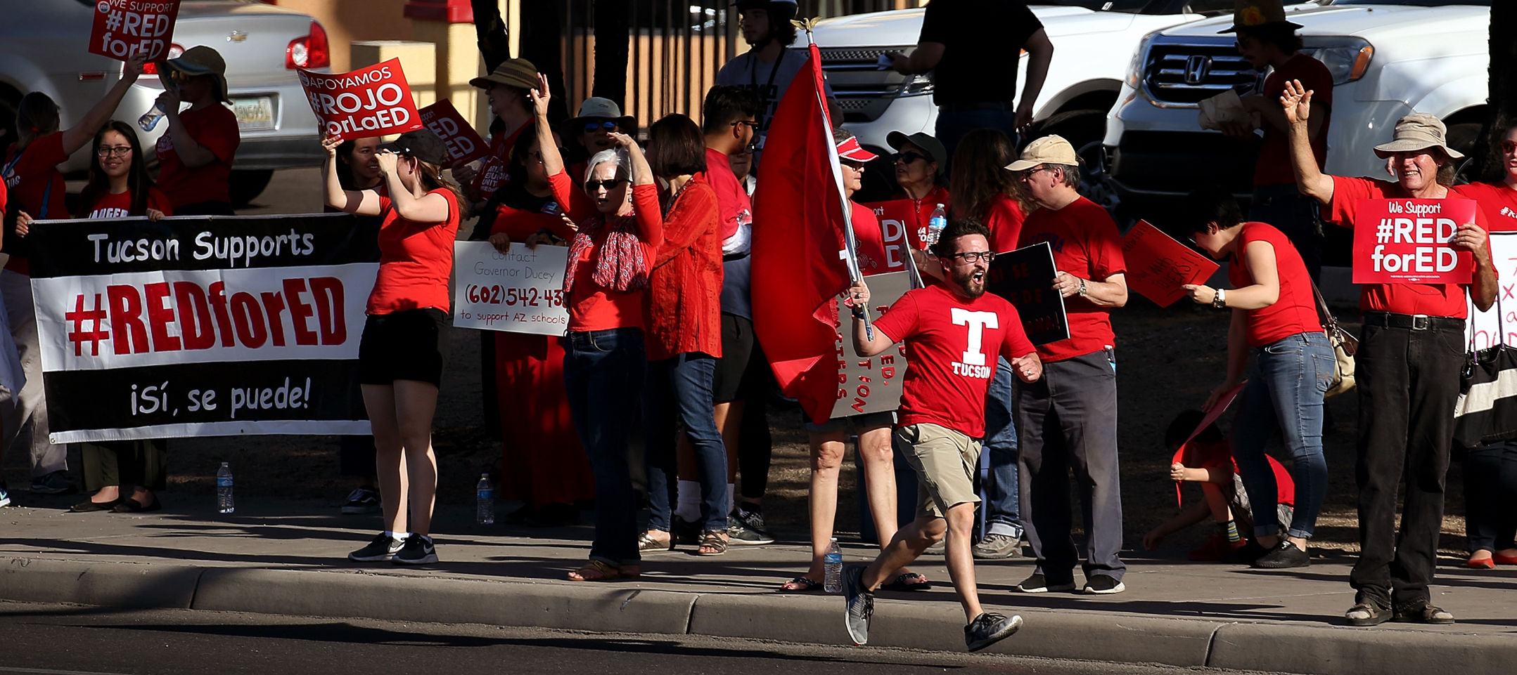 Teacher Stand-Out on Broadway in Tucson